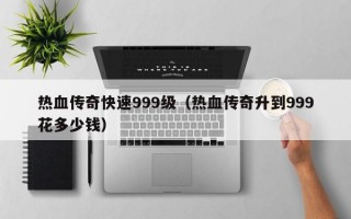 热血传奇快速999级（热血传奇升到999花多少钱）